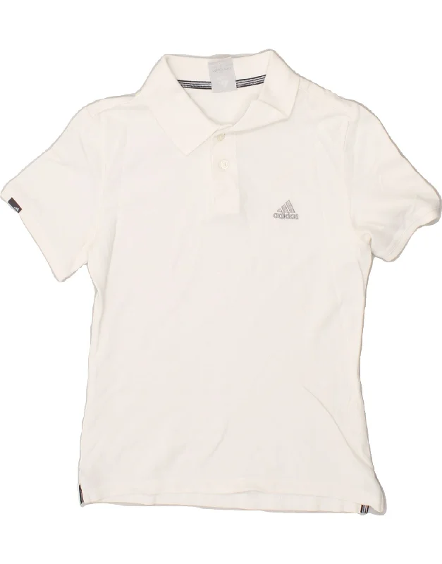 ADIDAS Womens Polo Shirt UK 10 Small White Trendy Short Sleeve Tunic