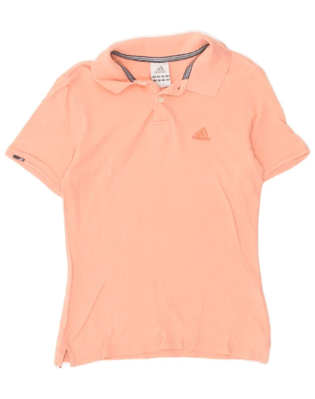 ADIDAS Womens Polo Shirt UK 8 Small Pink Cotton Classic Button-Up Short Tee