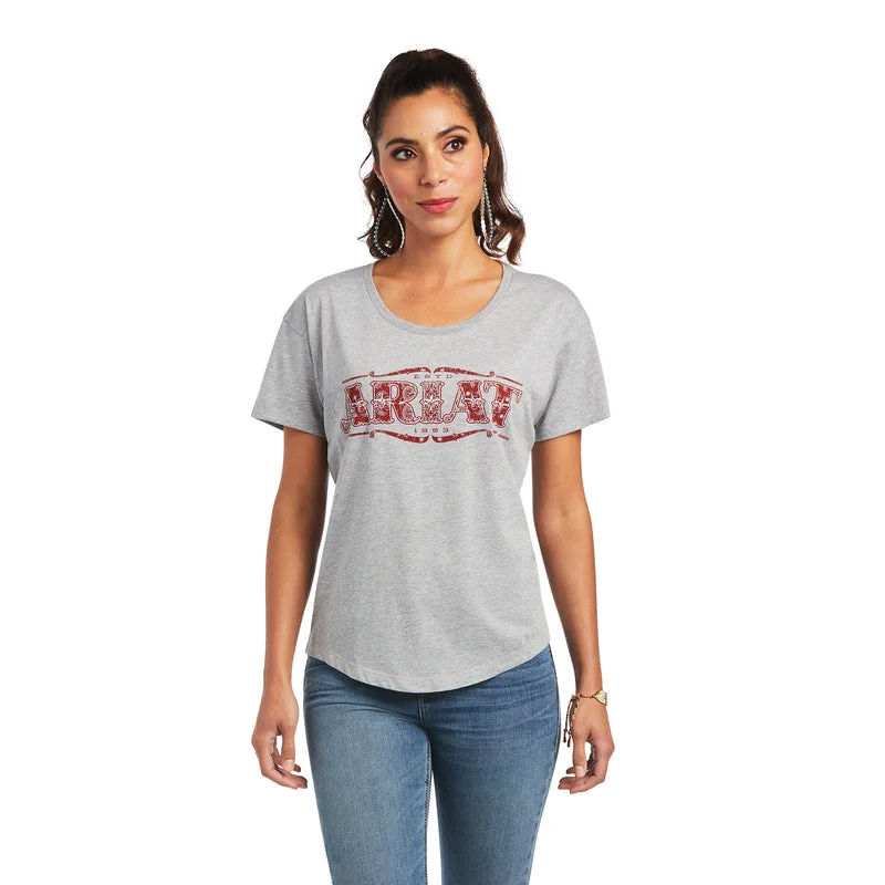 Ariat Women's Bandana Logo Tshirt Elegant Longline Short Shirt