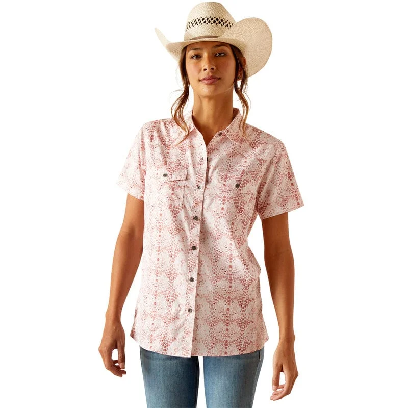 Ariat Women's VentTEK Brush Stroke Print Short Sleeve Western Shirt 10049068 Comfortable Short Sleeve Tee