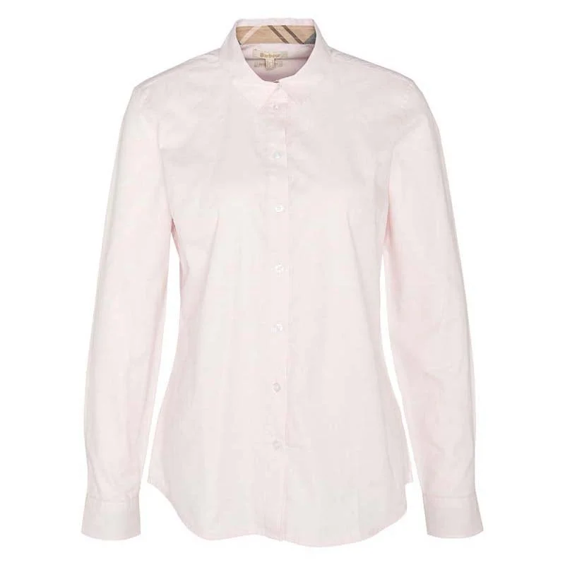 Barbour Derwent Ladies Shirt - Pink/Primrose Hessian Elegant Lace-Trimmed Short Shirt Barbour Derwent Ladies Shirt - Pink/Primrose Hessian Elegant Lace-Trimmed Short Shirt