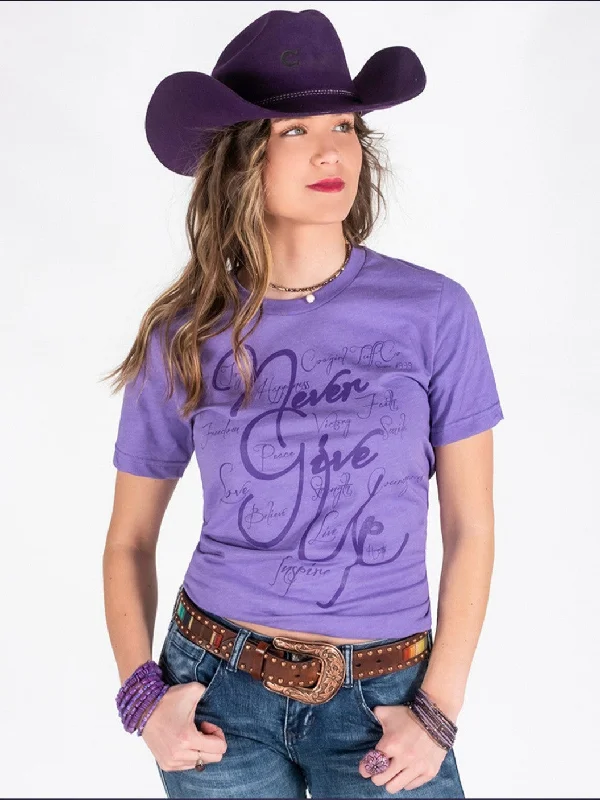 Cowgirl Tuff TShirt- Never Give Up Comfortable Pocket Short Shirt