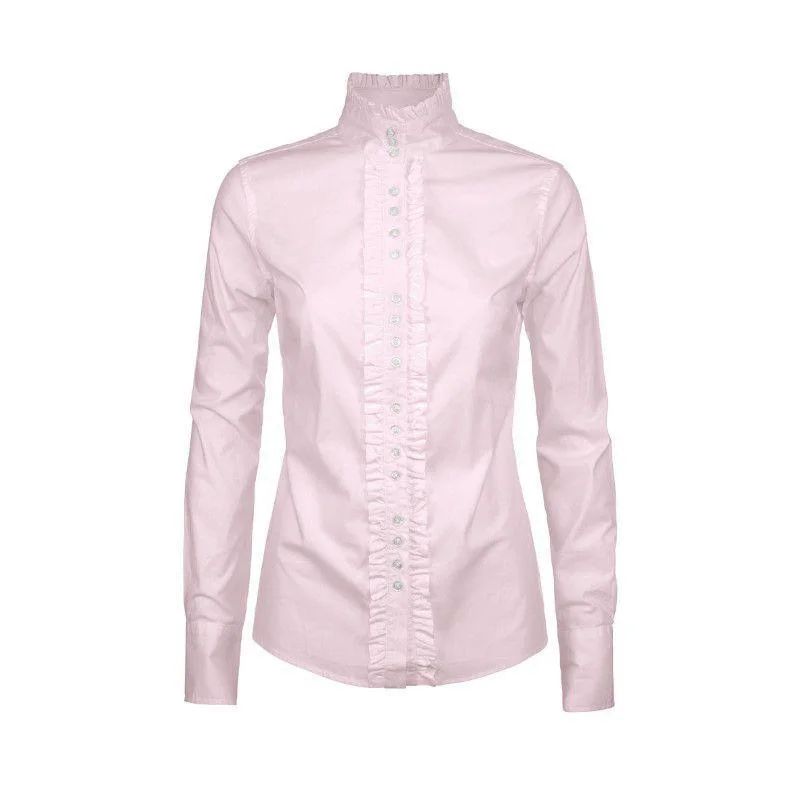 Dubarry Chamomile Ruffle Detail Shirt - Pale Pink Stylish Short Sleeve Top