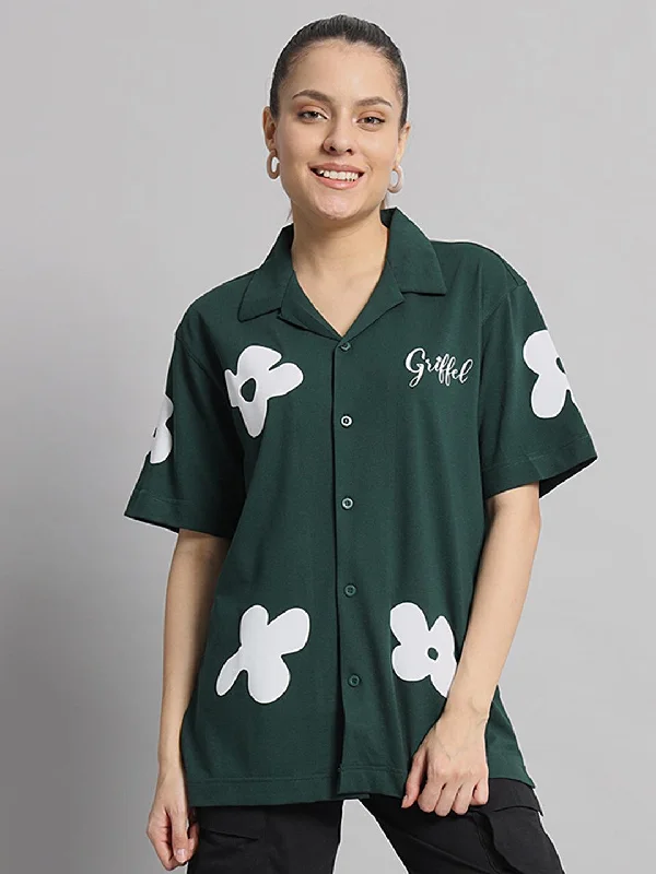 GRIFFEL Printed Bowling Shirt Chic Silk Short Sleeve Shirt