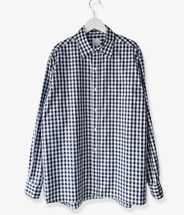 holk/WORK SHIRT (GINGHAM CHECK) Trendy Ruffled Short Sleeve