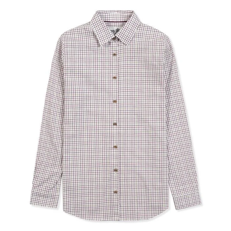 Musto Ladies Country Shirt - Berry Check Soft Flowing Short Shirt