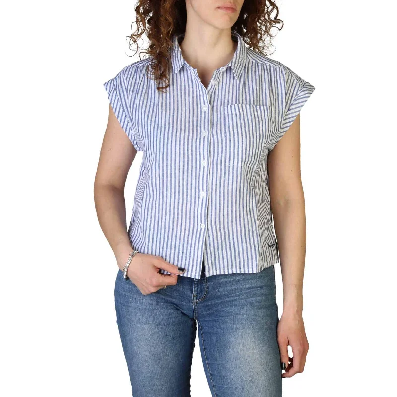 Pepe Jeans Shirts Elegant Draped Short Shirt