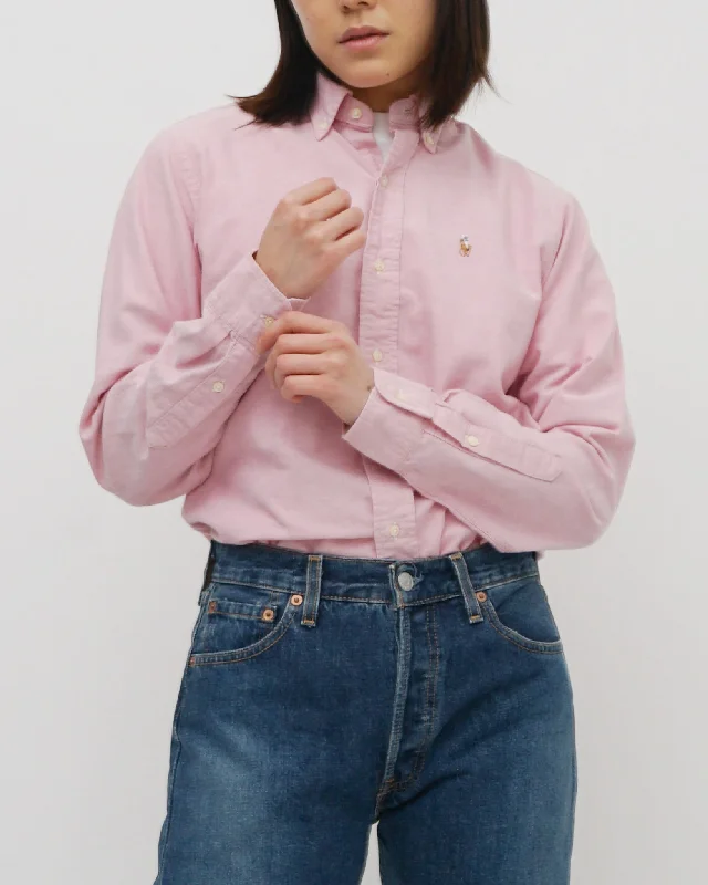 Oxford Shirts / Pink Relaxed Fit Short Blouse