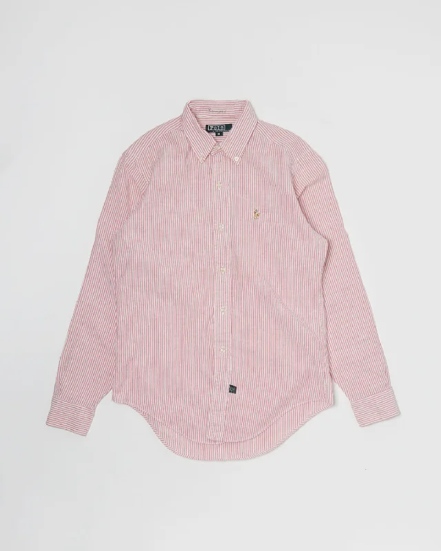 Oxford Shirts / Pink Stripe Modern Short Sleeve Top