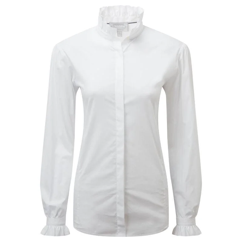 Schoffel Fakenham Ladies Shirt - White Chic Silk Short Sleeve Shirt