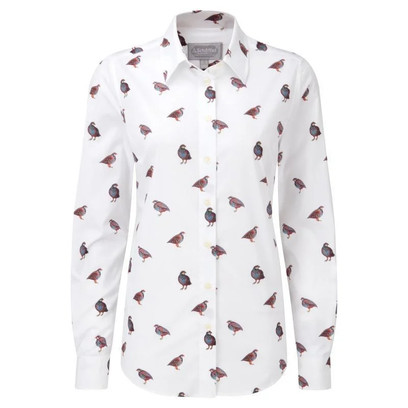 Schoffel Ladies Norfolk Shirt - French Partridge Print Relaxed Short Sleeve Tee