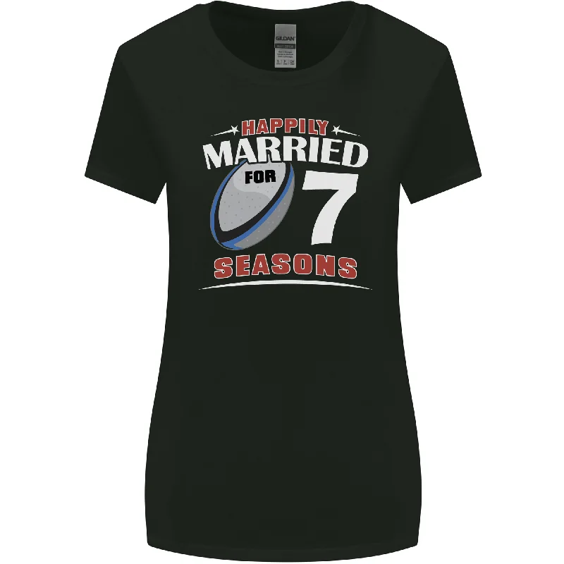 7 Year Wedding Anniversary 7th Rugby Womens Wider Cut T-Shirt Thin T-Shirt Open Front Quick Dry