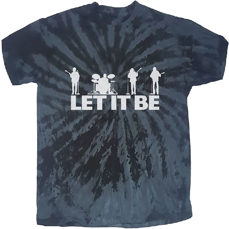 The Beatles | Official Band T-Shirt | Let It Be Silhouette (Dip-Dye) Solid Print Embellished