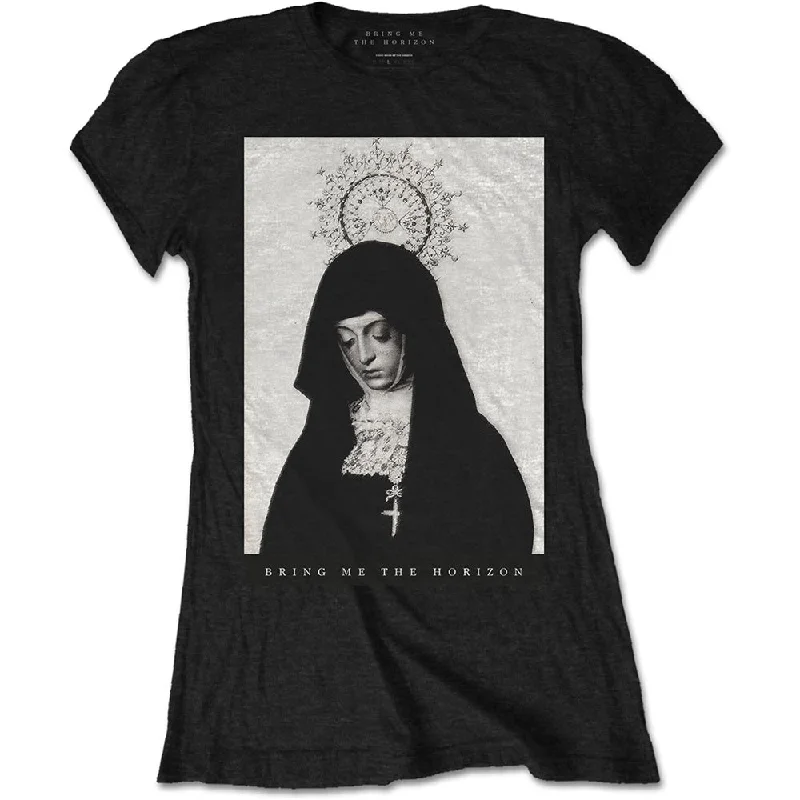 Bring Me The Horizon Ladies T-Shirt: Nun Jersey Fabric Tulle Fabric Batik Fabric