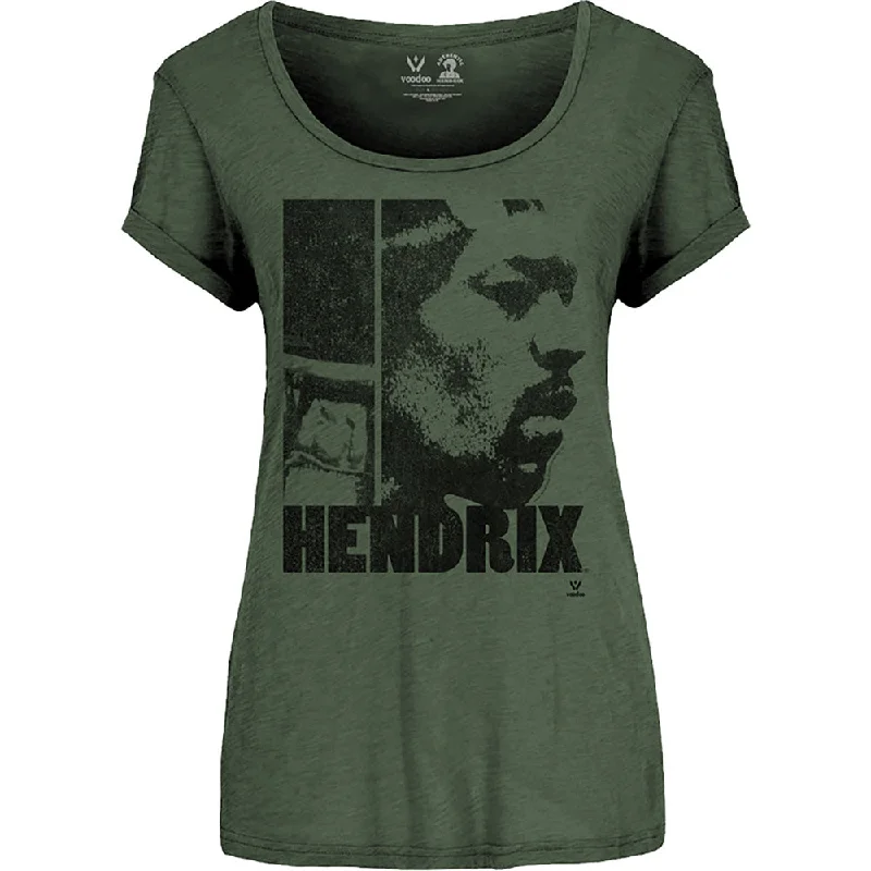 Jimi Hendrix Ladies T-Shirt: Let Me Live Terry Blend Velvet Blend Canvas Blend