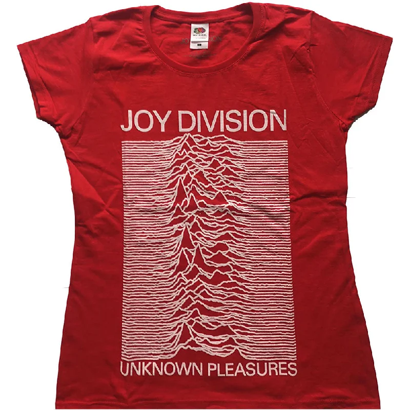 Joy Division Ladies T-Shirt: Unknown Pleasures Zippered Buttoned Snapped