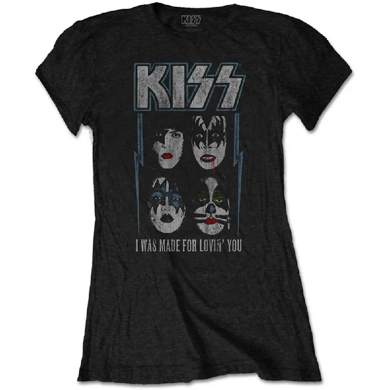 KISS Ladies T-Shirt: Made For Lovin' You Handmade Hand-knitted Hand-woven