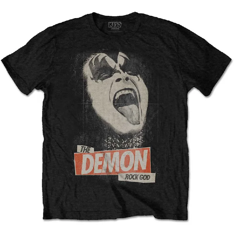 KISS | Official Band T-Shirt | The Demon Rock Hooded Caped Shawl Collar