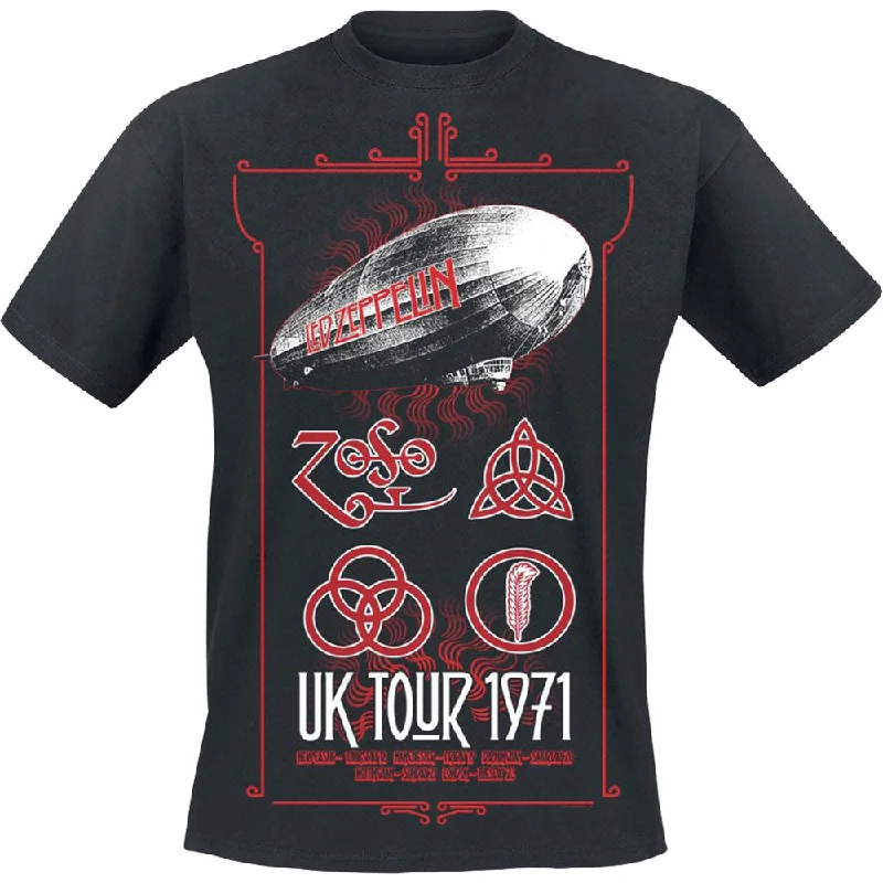 Led Zeppelin | Official Band T-Shirt | UK Tour '71. Plaid T-Shirt Polka Dot Checkered