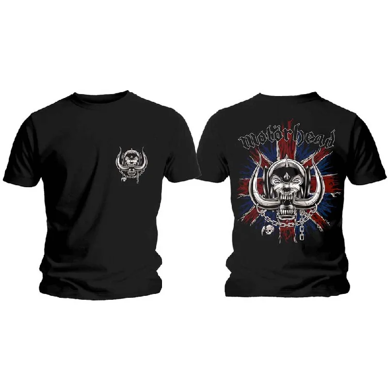 Motorhead | Official Band T-Shirt | British Warpig & Logo (Back Print) Spandex Blend Rayon Blend Denim Blend