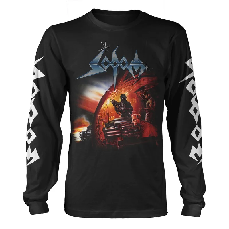 Sodom Unisex Long Sleeved T-shirt: Agent Orange Asymmetrical Pockets Print