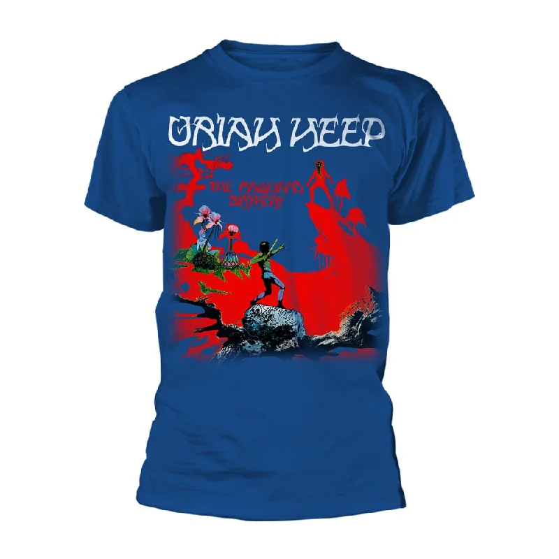 Uriah Heep Unisex T-shirt: The Magicians Birthday (Blue) Nylon Fabric Polyester Fabric Spandex Fabric