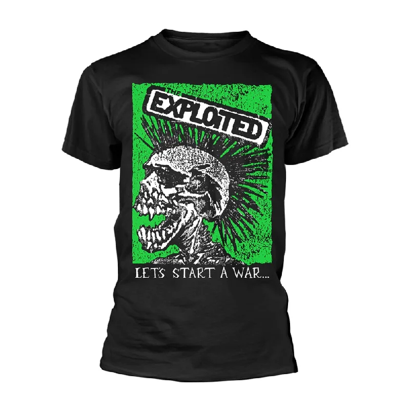 The Exploited Unisex T-shirt: Let's Start A War (Skull) Chenille Brocade Lace