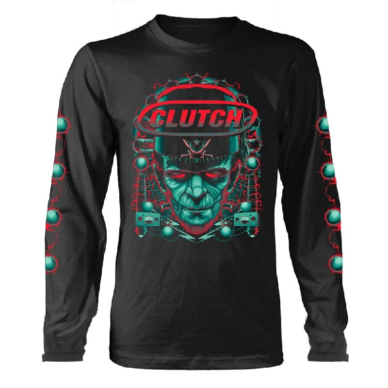 Clutch Unisex Long Sleeved T-shirt: Frankenstein (back print) Rayon Velvet Corduroy