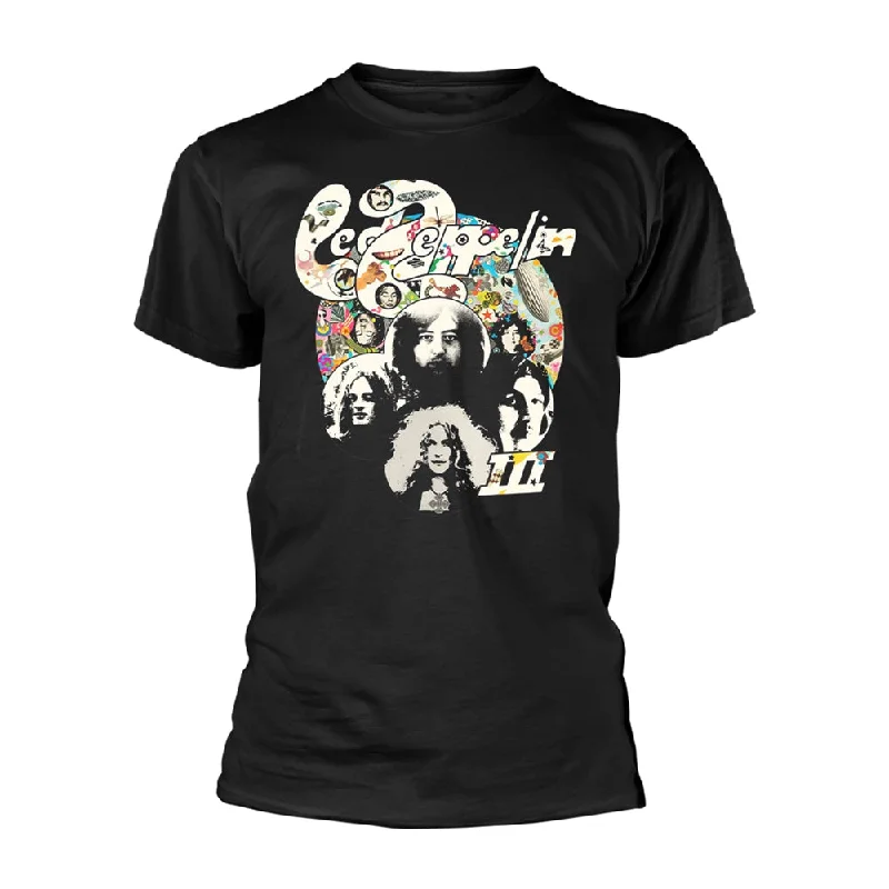 Led Zeppelin Unisex T-shirt: Photo III Satin Blend Silk Blend Wool Blend