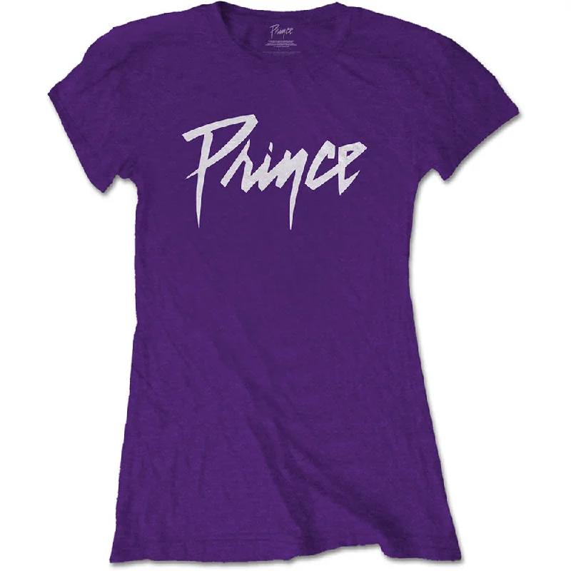 Prince Ladies T-Shirt: Logo Polka Dot Checkered Tartan