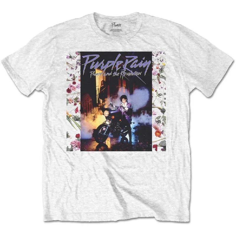 Prince | Official Band T-Shirt | Purple Rain Album V-Neck T-Shirt Long Sleeve Cotton