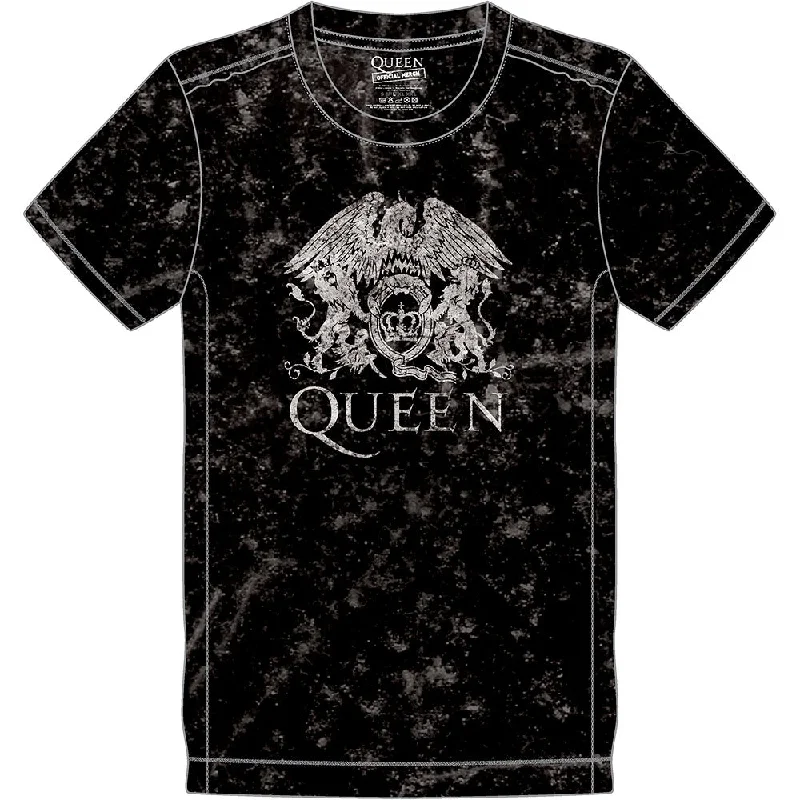 Queen Unisex T-Shirt (Snow Wash): Classic Crest Front Pockets Side Pockets Patch Pockets