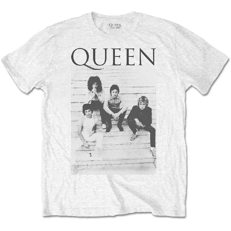 Queen | Official Band T-Shirt | Stairs Denim Fabric Leather Fabric Suede Fabric