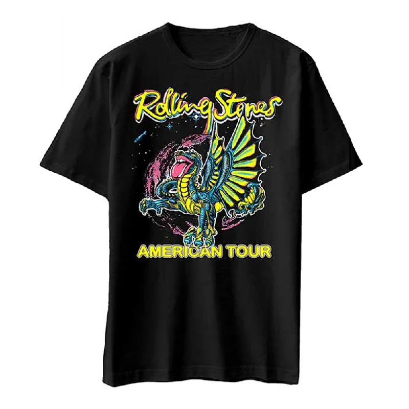 The Rolling Stones | Official Band T-Shirt | American Tour Dragon Fitted T-Shirt Seamless Stretchy