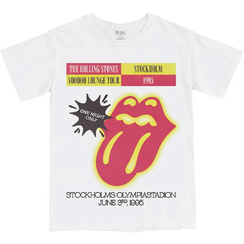 The Rolling Stones | Official Band T-Shirt | Stockholm '95 Fleece Fabric Down Fabric Feather Fabric