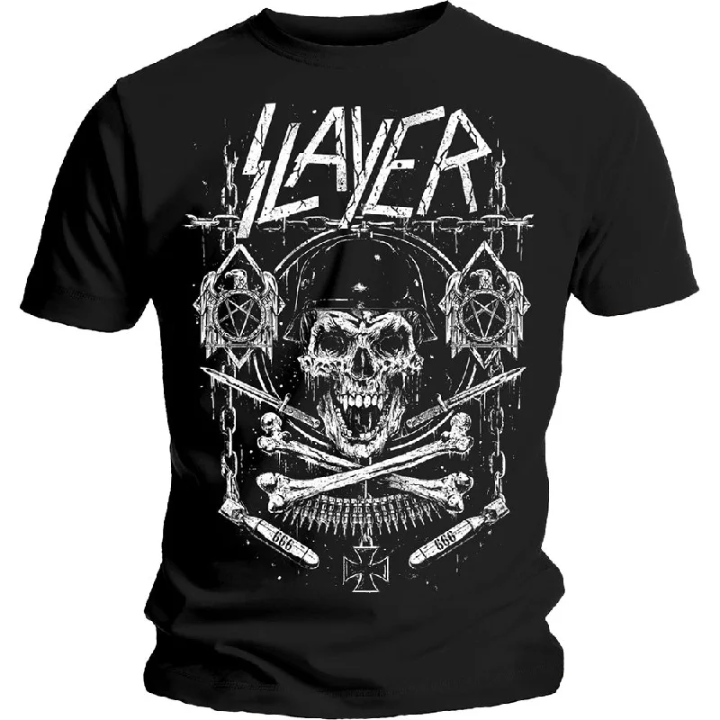 Slayer | Official Band T-Shirt | Skull & Bones Revised Satin Blend Silk Blend Wool Blend