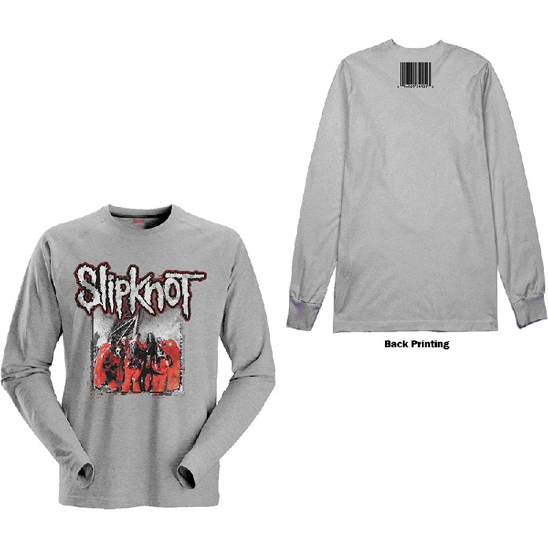 Slipknot Unisex Long Sleeved T-Shirt: Self-Titled (Back Print) Hooded Caped Shawl Collar