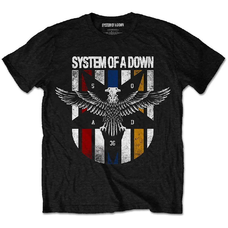 System Of A Down | Official Band T-Shirt | Eagle Colours Mesh Blend Leather Blend Suede Blend