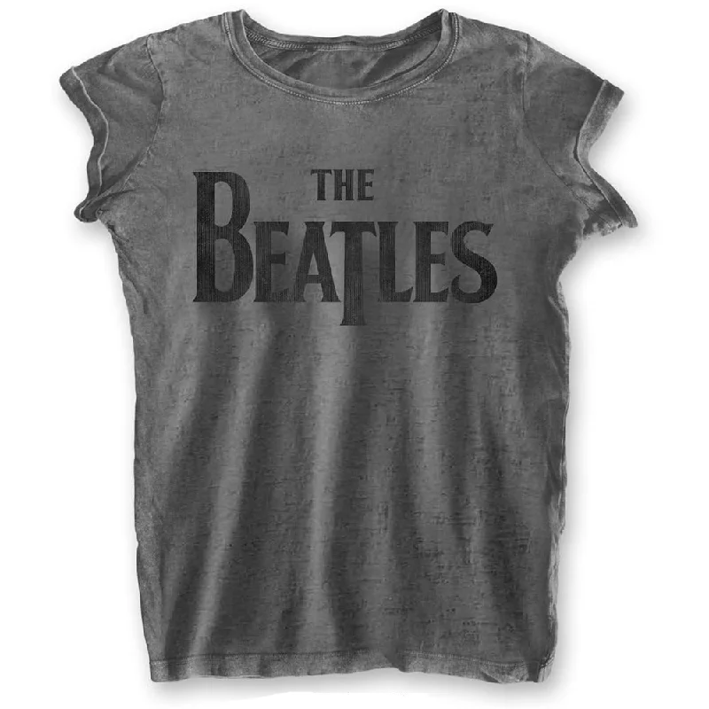 The Beatles Ladies T-Shirt: Drop T Logo (Burn Out) Rayon Fabric Velvet Fabric Corduroy Fabric