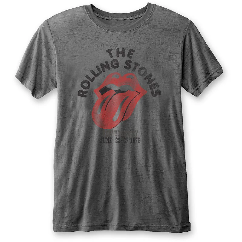 The Rolling Stones | Official Band T-Shirt | New York City 75 (Burn Out) Lace Blend Ribbed Blend Corduroy Blend