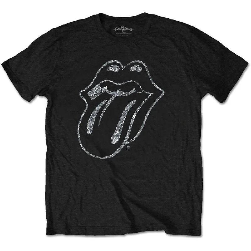 The Rolling Stones | Official Band T-Shirt | Tongue (Diamante) Sequined Glittery Shiny