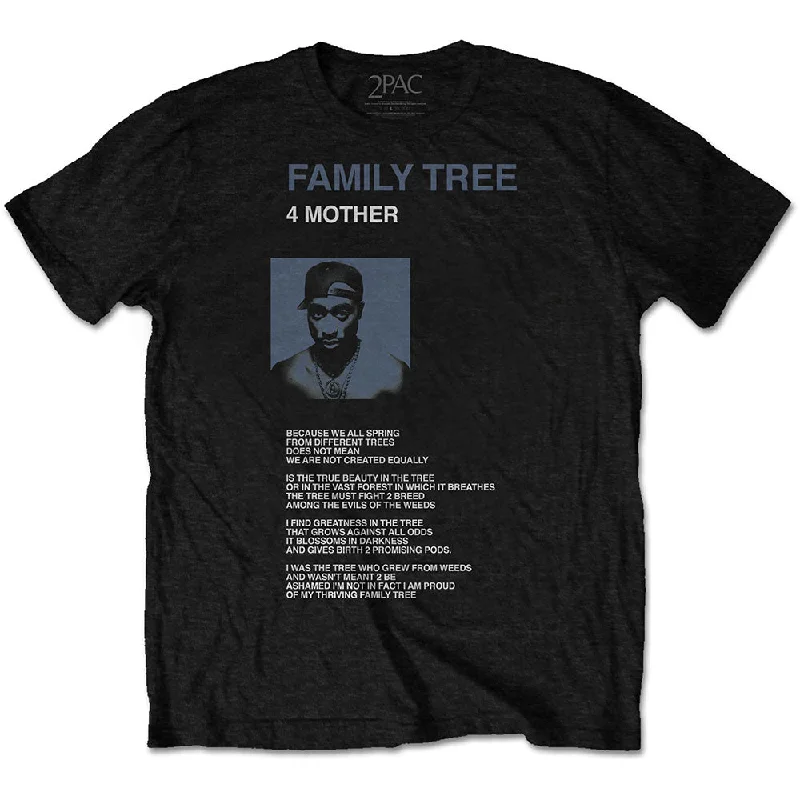 Tupac | Official Band T-Shirt | Family Tree Collared T-Shirt Boat Neck A-Line