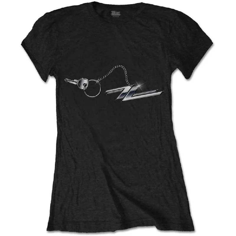 ZZ Top Ladies T-Shirt: Hot Rod Keychain Casual Formal Business