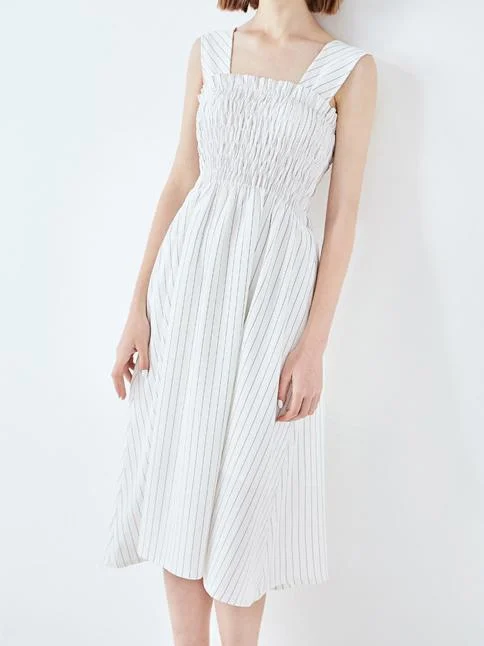 VINTAGE STRIPES MIDI DRESS Comfortable Sleeveless Midi Dress