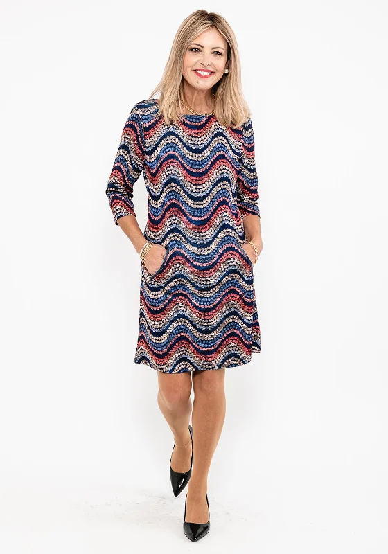 Seventy1 Metallic Pattern Knit Mini Dress, Navy Multi Classic Solid Mini Dress