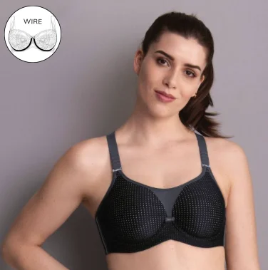 Performance Wirex UW Sports Bra 5599 - Black Wireless Lace Bra