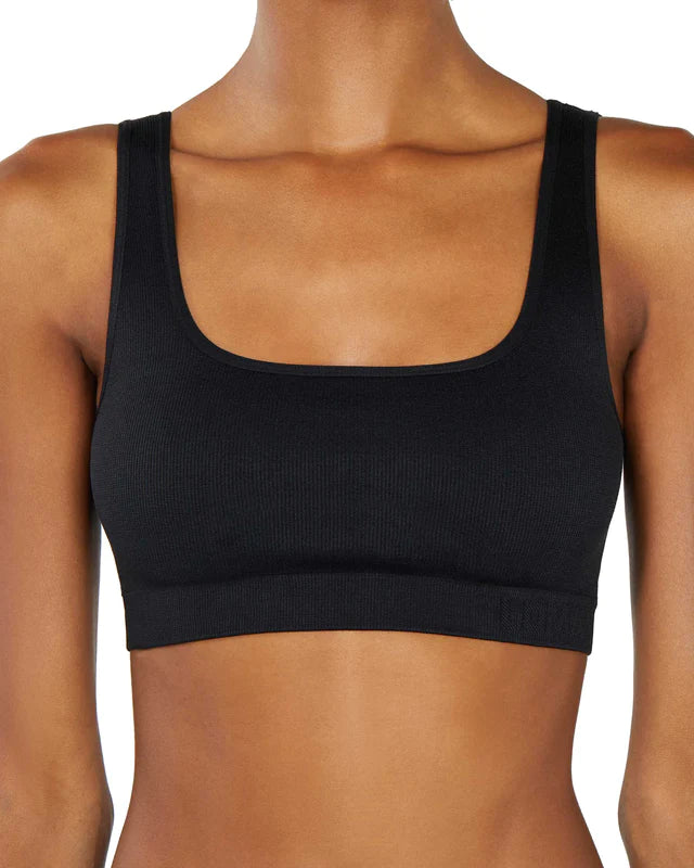 Black High Sculpt Bra Rib Soft Support Bra