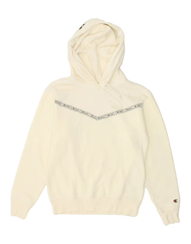 CHAMPION Womens Graphic Hoodie Jumper UK 6 XS White Cotton Hoodie Sweatshirt Pullover CHAMPION Womens Graphic Hoodie Jumper UK 6 XS White Cotton Hoodie Sweatshirt Pullover