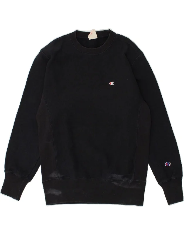 CHAMPION Womens Sweatshirt Jumper UK 16 Large Navy Blue Cotton Oversized Hoodie Comfort Casual CHAMPION Womens Sweatshirt Jumper UK 16 Large Navy Blue Cotton Oversized Hoodie Comfort Casual