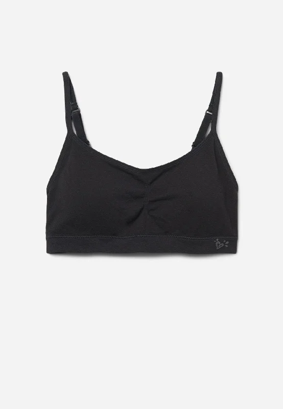 Ruched Wireless Bra Lightweight Cotton Bra